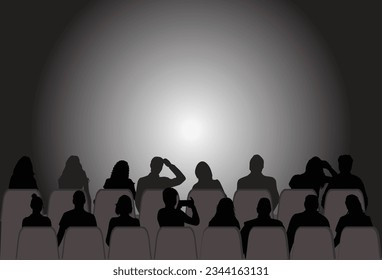 A group of people sitting in a row - a presentation.