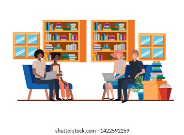 group of people sitting in the work office