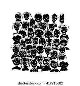 Group of people, sketch for your design