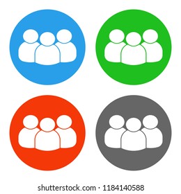 Group of people. Social button. Vector icon.