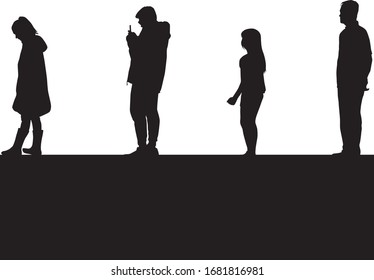 Group of people. Social distancing