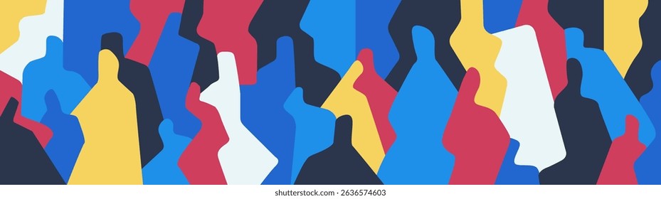  Group of people social network abstract illustration , multicolored horisontal vector background