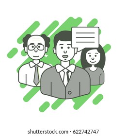 Group of people speak to user good things