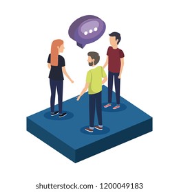 group of people with speech bubble