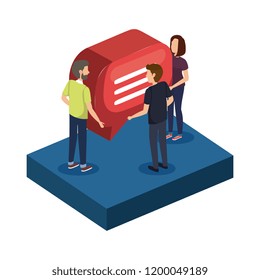 group of people with speech bubble