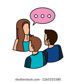 group of people with speech bubble avatars