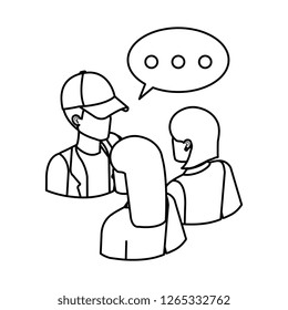 group of people with speech bubble avatars