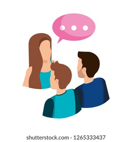 group of people with speech bubble avatars