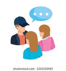 group of people with speech bubble avatars
