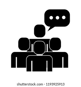 group of people with speech bubble silhouette