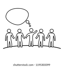 group of people with speech bubbles