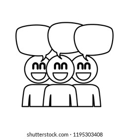 group of people with speech bubbles
