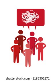 group of people with speech bubbles