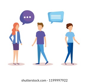 Group People Speech Bubbles Stock Vector (Royalty Free) 1199997922 ...