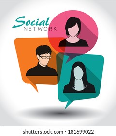 grupo de personas con burbujas de voz