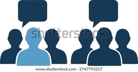 Group of people with speech bubbles communicating effectively together