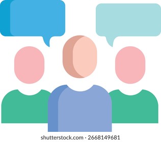 Grupo de personas con el icono de las burbujas de discurso