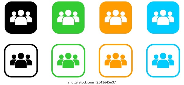 Group of people, squad icon - team user icon. three person symbol, group, Friends, people, users icon.