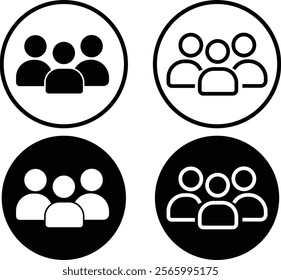 Group of people, squad icon - team user icon. three person symbol, group, Friends, people, users icon. crowd, community, club, crew, or squad, symbol.
