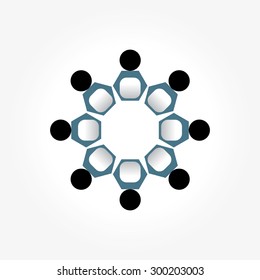 Group of people standing in a circle