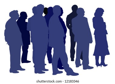 group of people standing silhouette