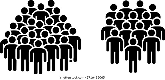Grupo de personas de pie juntas en la multitud