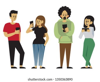 5,427 People staring at phones Images, Stock Photos & Vectors ...