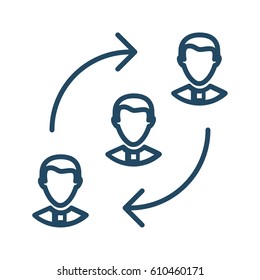 Group Of People And Switch Arrows Vector Icon In Meaning Job Rotation