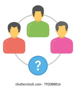 Group of people symbolising analytical group, flat icon
