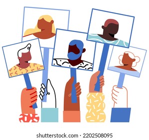Group of people taking part in volunteer organization or movement