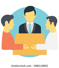 
A group of people talking with each other

