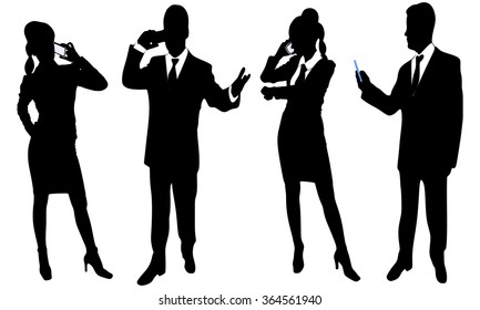 Group of people talking on a cell phone