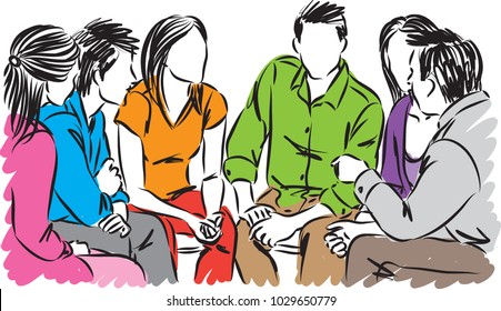 group of people talking vector illustration
