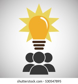 group people team work bulb vector illustration eps 10