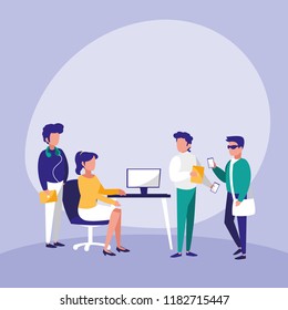 group of people with technology