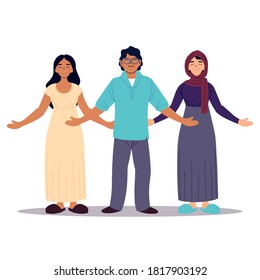 group of people together, diversity or multicultural vector illustration design