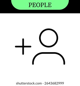 group of people and user icons , add new user line icon | for user, group, team, community and group management interfaces | editable stroke