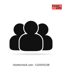 Group of people or group of users friends flat icon for apps and websites eps 10