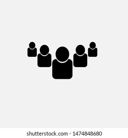 Group of people or group of users / friends flat vector icon for apps and websites 