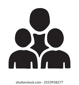 Group of people or group of users, friends flat icon for apps and websites. Group of man icon silhouette vector.