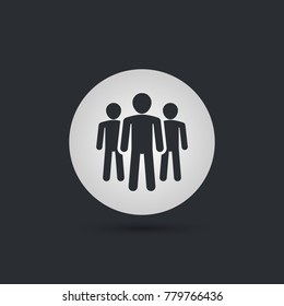 Group of people or group of users friends flat icon for apps and websites
