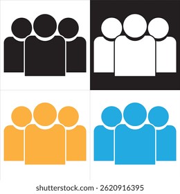 ícone Grupo de pessoas ou grupo de usuários ou amigos. ilustração vetorial. EPS 10 IA
