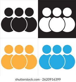 ícone Grupo de pessoas ou grupo de usuários ou amigos. ilustração vetorial. EPS 10 IA