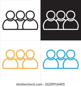 ícone Grupo de pessoas ou grupo de usuários ou amigos. ilustração vetorial. EPS 10 IA