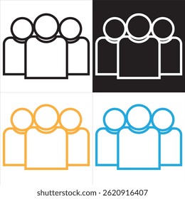 ícone Grupo de pessoas ou grupo de usuários ou amigos. ilustração vetorial. EPS 10 IA