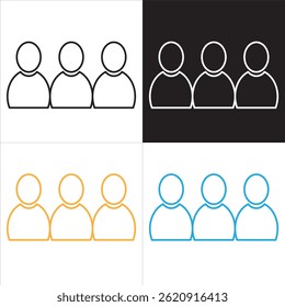 ícone Grupo de pessoas ou grupo de usuários ou amigos. ilustração vetorial. EPS 10 IA