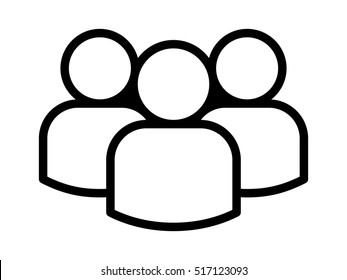 Group Of People Or Group Of Users / Friends Line Art Vector Icon For Apps And Websites