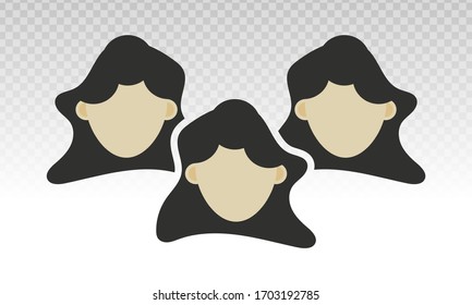 Group of people or group of users or friendship flat icon on a transparent background.