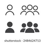 Group of people or group of users. Group icon, people icon set in trendy flat style