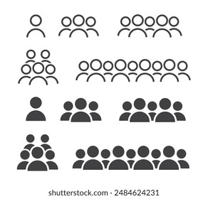 Group of people or group of users. Group icon, people icon set in trendy flat style